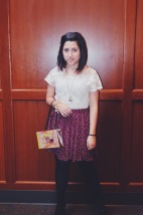 Top - Express; Skirt - Old Navy; Shoes - Thrifted; Purse - Barnes & Noble